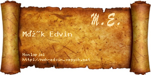 Mák Edvin névjegykártya